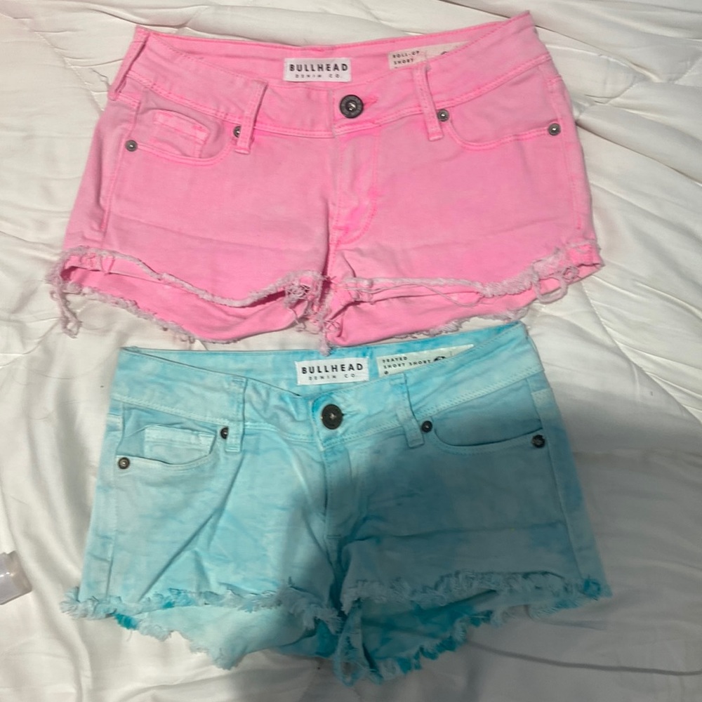 Blue and Pink Bullhead Jean shorts size 0
